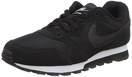 Nike MD Runner 2, Zapatillas de Running Mujer, Negro (Black / Black-White), 37.5 EU