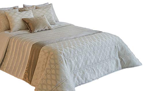 NORA HOME Boutí Edredon Acolchado Cascavel + Funda/s Cojin 40x60. (Beige, 235x260 (Cama 135))