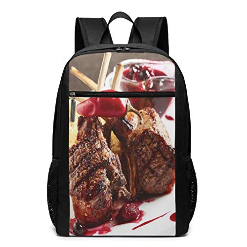 OMNVEQ Mochila Escolares Restaurante a la Parrilla Caliente, Mochila Tipo Casual para Niñas Niños Hombre Mujer Mochila para Ordenador Portátil Viaje