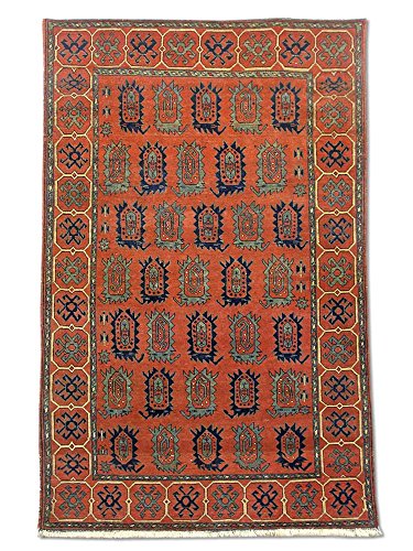 Pak Persian Rugs Tradicional Hecho a Mano Kargai Afgano Alfombra, Lana, óxido, 143 x 227 cm, 4 '8 "x 7' 5 '(pies)