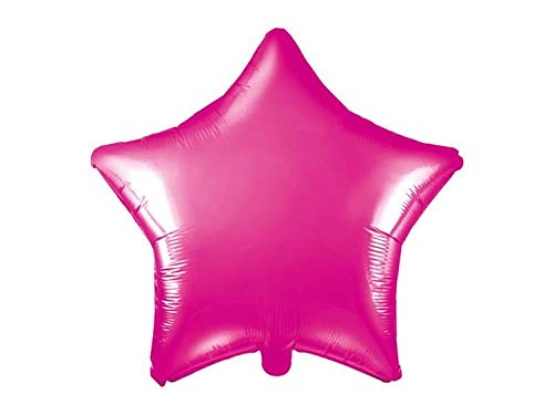 Partydeco - Globo Mylar Foil con Forma de Estrella Fucsia Metalizado, diámetro 48 cm