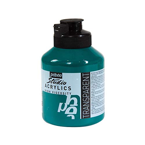 Pébéo Studio - Pintura acrílica (500 ml), Color Esmeralda ftalocianina