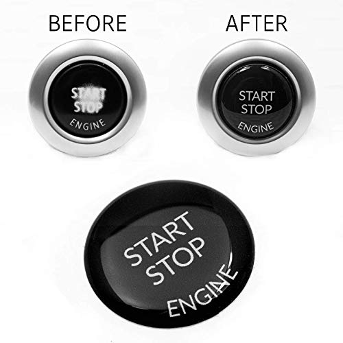 Pegatina de Start Stop Engine (1 unidad) para reparar el interruptor de arranque del coche, color negro