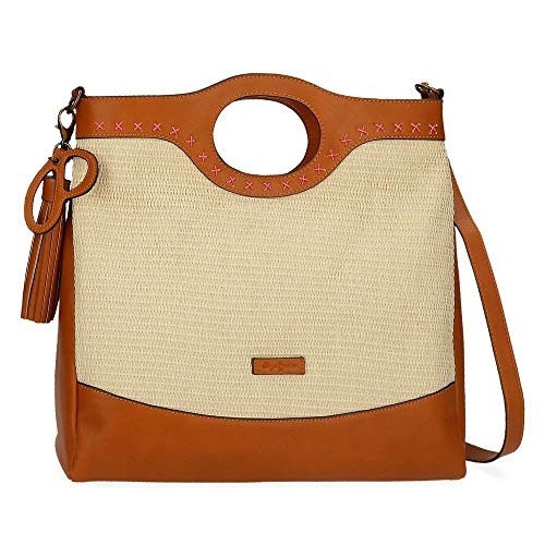 Pepe Jeans Noa Bolso Shopper Marrón 33x34x11 cms Piel Sintética