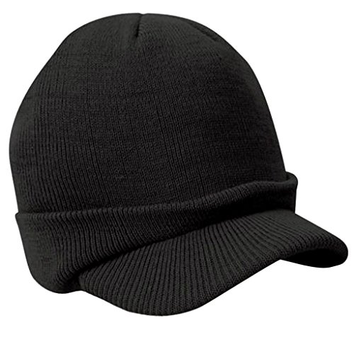 Phenovo Sombrero Caliente Con Pico De Un Tamaño Unisex Para Hombre Del Invierno Hizo Punto - Negro, sombrero 44-60cm