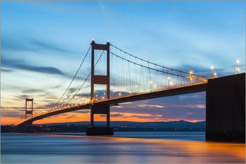 Póster 100 x 70 cm: Old (First) Severn Bridge, Avon, England, United Kingdom, Europe de Billy Stock/Robert Harding - impresión artística, Nuevo póster artístico