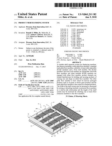 Product merchandising system: United States Patent 9861211 (English Edition)