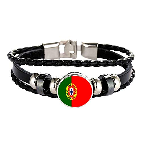 Pulsera de estilo de bandera de Portugal, hecha a mano, regalo de recuerdo de viaje