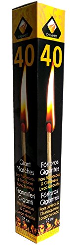 Pyro Feu Fosforos Extra-Largos 28cm. Caja de 40 Uds, Madera, 28 cm