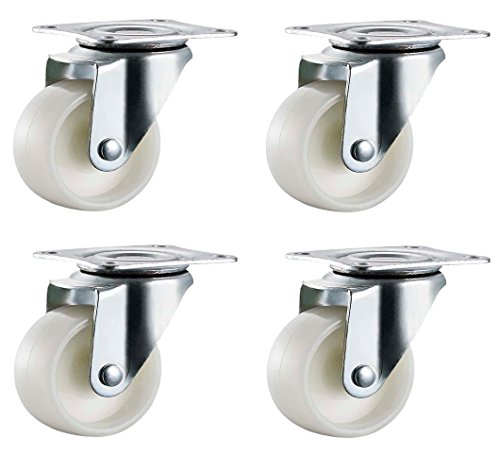 Quantité : Bulldog Castors Lot de 4 mini-roulettes pivotantes de 25 mm en nylon pour meubles, appareils et équipements, max. 50 kg par lot