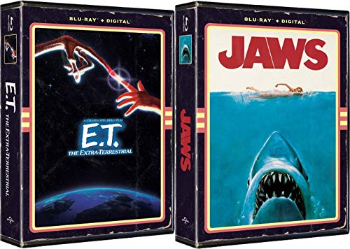 Retro Blu-ray Exclusive in VHS Clamshell Case Steven Spielberg Classics E. T. The Extra-Terrestrial & Jaws 2-Movie Bundle with Digital