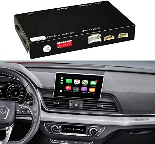 Road Top Retrofit Kit Decodificador con interfaz inalámbrica Apple CarPlay Android Auto para Audi S4 S5 A4 A5 Q7 Q5 2015-2019 Año con pantalla de fábrica de 8.3 pulgadas, Soporte Mirror Link Función