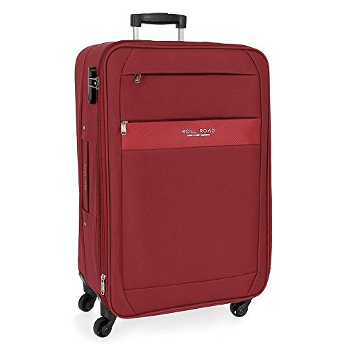 Roll Road Abey Maleta Mediana Rojo 43x68x26 cms Blanda Poliéster Cierre combinación 67L 2,9Kgs 4 Ruedas Extensible