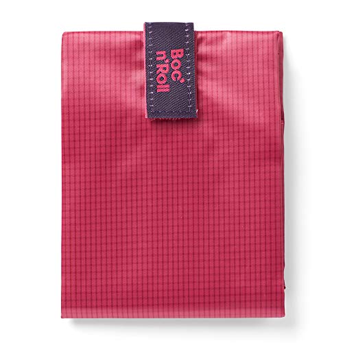 Roll'eat - Boc'n'Roll Square | Bolsa Merienda Porta Bocadillos, Envoltorio Reutilizable y Ecológico sin BPA, Rosa