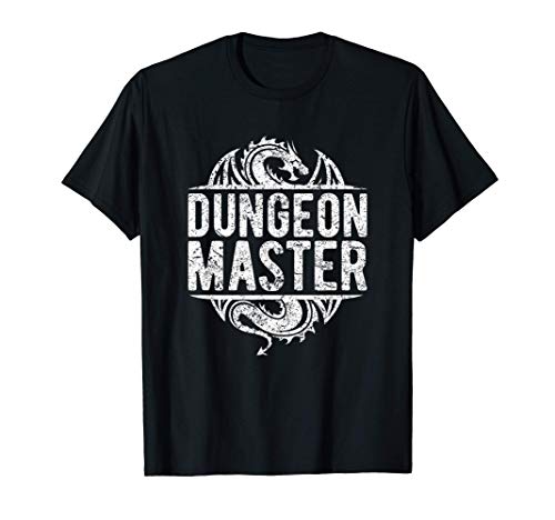 RPG D20 Dungeons Juego Retro Gear Dados Poliédricos Master Camiseta