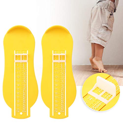 SALUTUYA Material plástico, calibrador de Zapatos para niños, Duradero ＆ repetible Adecuado para 0-8 años,(Yellow)