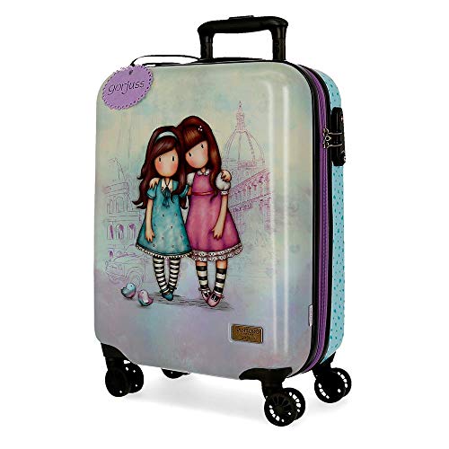 Santoro Gorjuss Friends Walk Together Maleta de Cabina Morado 37x55x20 cms Rígida ABS Cierre TSA 33L 2,6Kgs 4 Ruedas Dobles Equipaje de Mano