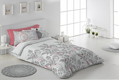 Secaneta Set Nórdica Edredón, Funda Almohada y Sábana Bajera, Modelo Liceo, Cama 150 cm, 240 x 240 cm, Multicolor