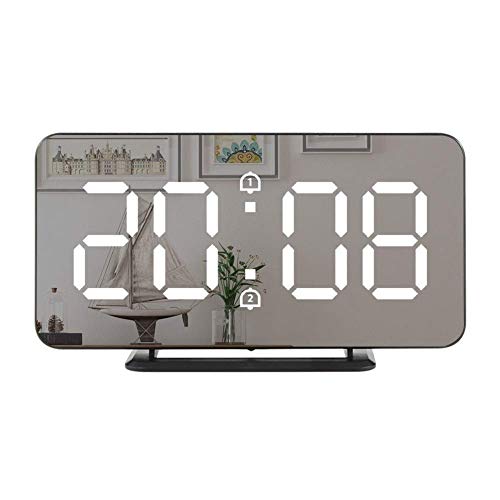 SGSG Digital Alarm Clock Alarm Clocks LED with Large Display Mirror Digital Clock For Bedroom Office Alarm Clocks Bedside Mains Powered