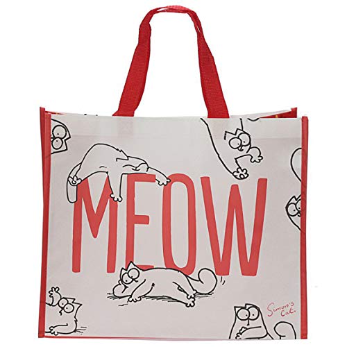 Simon's Cat Puckator NWBAG45 Meow Design - Bolsa de la compra (tejido mixto, altura 33 cm, ancho 40 cm, profundidad 18 cm)