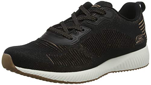 Skechers Bobs Squad-Glam League, Zapatillas Mujer, Negro (BLK Black Engineered Knit/Rose Gold Trim), 40 EU