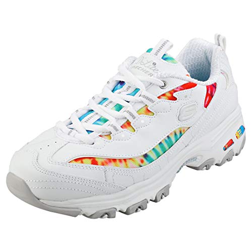 Skechers D'Lites-Summer Fiesta, Zapatillas Mujer, Multicolor (WMLT Black Trubuck/Multi Mesh/White Trim), 38 EU