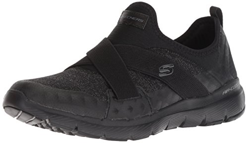 Skechers Flex Appeal 3.0-Finest Hour, Zapatillas sin Cordones, Negro (BBK Black Mesh/Hot Melt/Trim), 36 EU