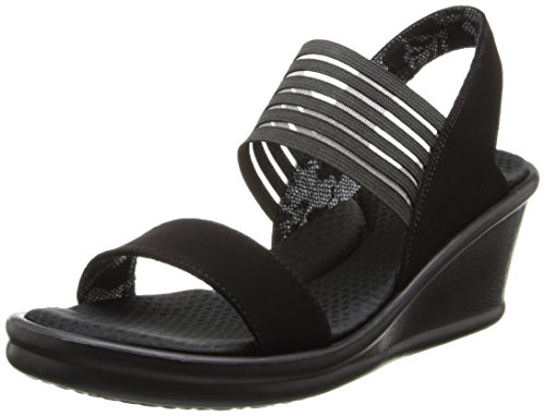 Skechers Rumbler-Sci Fi, Sandalias de Talón Abierto Mujer, Negro (BBK Black Mitobuck/Gore/Trim), 40 EU