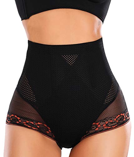 SLIMBELLE Cintura Alta Braguitas Moldeadoras Adelgazante Completas Faja Reductora Nalgas Push Up Sin Costuras Abdomen Shapewear para Mujer-Black-L