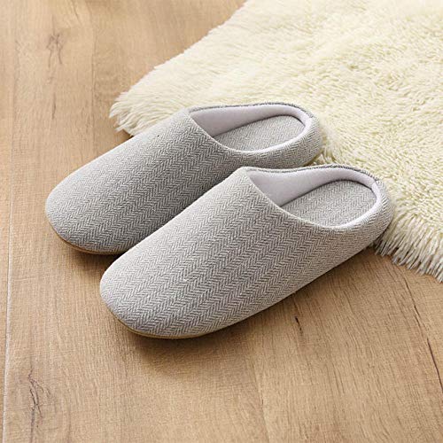 slippers men,Cálidas zapatillas Maoju de otoño e invierno, zapatillas de invierno para el hogar de los hombres, código antideslizante de gran tamaño para hombres, parte inferior gruesa de algodón-Gri