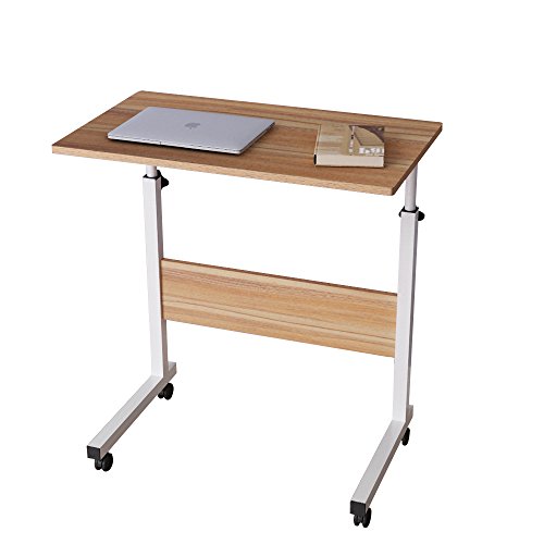 SogesHome Mesa móvil móvil de 60 x 40 cm Escritorio de la computadora Soporte de Escritorio Mesa Ajustable en Altura Mesa Auxiliar para Cama Sofá Hospital Enfermería Lectura Comer, 05#1-60OK-SH