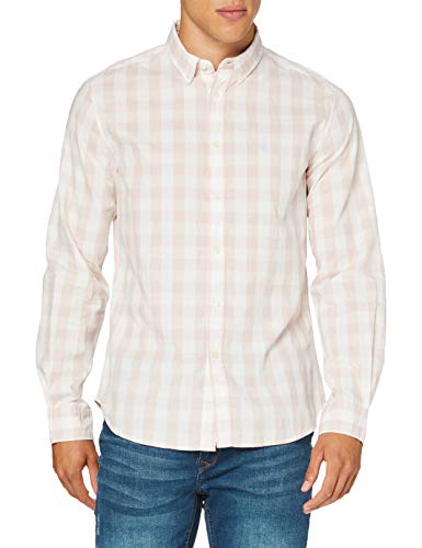 Springfield Gingham Melange Check-C/70 Camisa Casual, Rosa (Pink 70), S (Tamaño del Fabricante: S) para Hombre