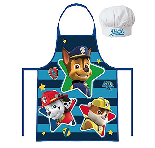 Suncity Paw Patrol Set Chef Delantal+Gorro 3 a 8 Años, Polyester