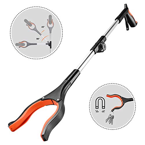 TACKLIF Pinza Larga, Alcanzar Objetos 77cm Herramienta de Captura Plegable, Diseño con Imán, Brazo Más Largo para Recoger Basura, para los Viejos, Discapacitados y Trabajadores Sanitarios - RG01 …