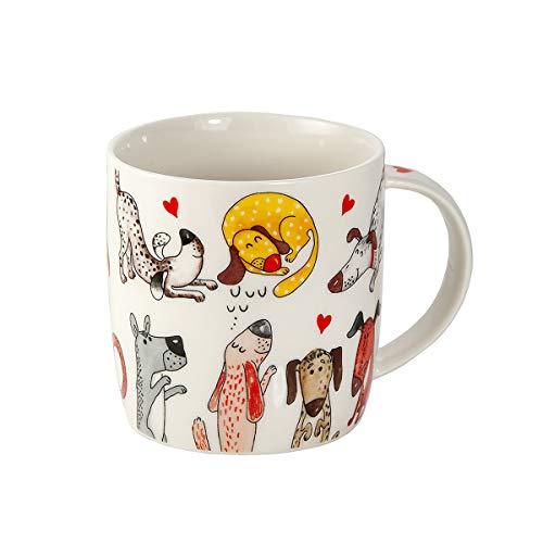 Taza Desayuno Originales de Porcelana Fina, Taza de Café con Diseño de Perros Divertidos, Regalo para Mujer y Hombres Amantes de los Perro