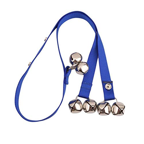 TEHAUX Timbre de La Puerta Del Perro Campana Del Perro Ajustable Campanas Del Perrito Campanas Del Entrenamiento Del Orinal para El Pomo de La Puerta Entrenamiento Doméstico (Azul)