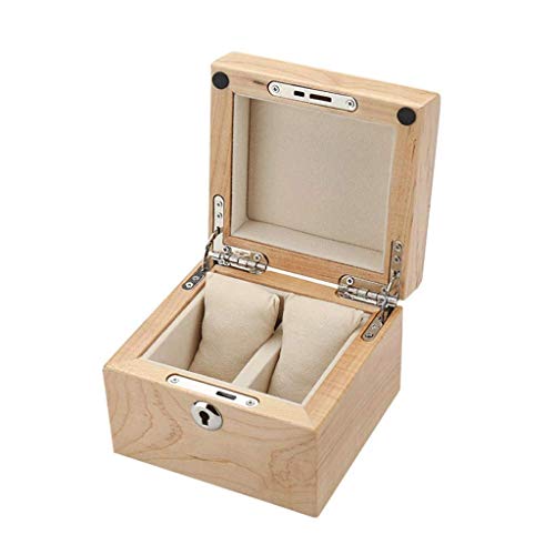 THj Caja de Reloj-Estuches de Reloj para Hombres Ranuras Organizador de Almacenamiento de Madera Maciza Soporte de Caja de exhibición Exquisito y Duradero, Regalo para cumpleaños, Boda Año