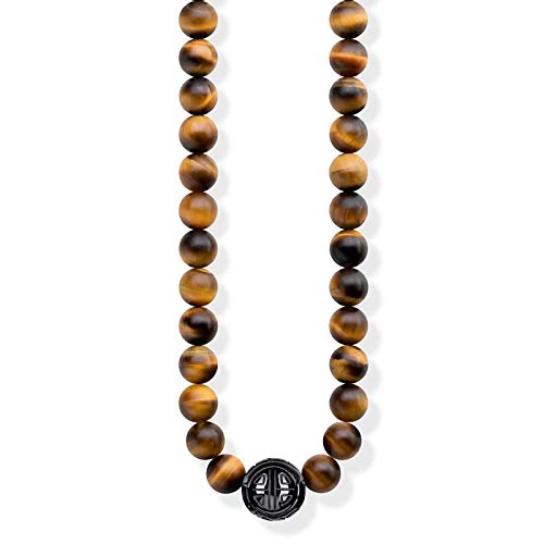 Thomas Sabo - Cadena con colgante de Hombre "Power Necklace Glam & Soul, Plata de Ley 925, Marrón, 100 cm