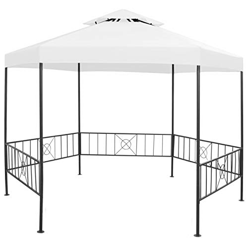 Tidyard Cenador de jardín Carpa de jardín Carpas Pérgola Blanco 323x275x265 cm 180 g/m²