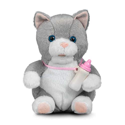 Tobar- New Born Cat Chaton Peluche Animado, Color Gris e Blanco (36413)