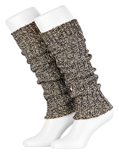 Tobeni 1 Par de Calentadores de Piernas de las Mujer de Invierno cálido Cuello Legwarmer Lana Color Multicolor-Gris Tamaño Talla única