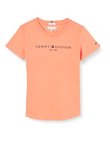 Tommy Hilfiger Essential tee S/s Camiseta, Naranja (Melon Orange Sc1), 8-9 años (Talla del Fabricante: 8) para Niñas