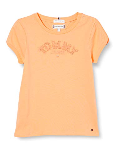 Tommy Hilfiger Tonal Embro Graphic tee S/s Camiseta, Naranja (Melon Orange Sc1), 8-9 años (Talla del Fabricante: 8) para Niñas