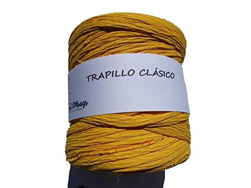 TRAPILLO CLÁSICO ALGODÓN EN COLOR AMARILLO CANARIO BOBINA GRANDE DE 14 CM DIÁMETRO, TRAPILLO ESPAÑOL DE ALTA CALIDAD