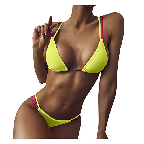 TWIOIOVE Conjuntos de Bikinis para Mujer, Bikini Sexy Triángulo Tanga 2 Piezas Conjunto Adecuado Viajes Playa La Natacion