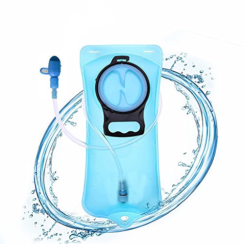 VEQSKING Hidratación. 2/2.5/3 l de Agua portátil Bolsa con Manguera, genehmigt de FDA, sin BPA, fácil Limpieza, Apertura Grande para Senderismo, Correr, Camping, Ciclismo, Azul