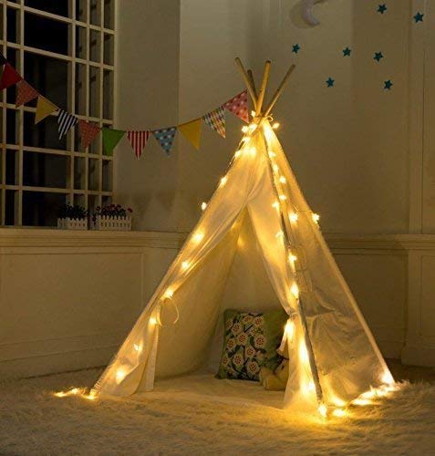 Vercico Luces de hadas Batería de interior Dormitorio para niños Luces LED para niños Teepee Tienda de campaña Juego de niños Tienda de campaña Decoración de fiesta