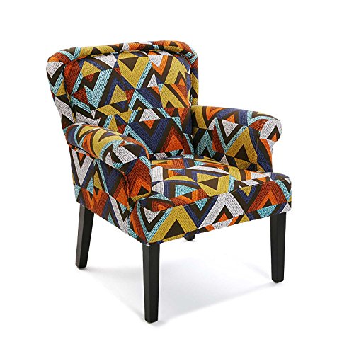 Versa 19501337 Sillón tapizado Dover, 89x71x72 cm, Multicolor, Butaca, Naranja