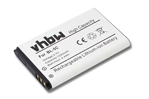 vhbw Li-Ion batería 1200mAh (3.7V) para teléfono móvil Smartphone teléfono T-Com Telekom Sinus A806 por A051.