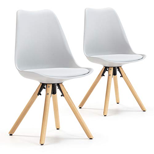 VS Venta-stock Set de 2 sillas Comedor Jeff Estilo nórdico Gris, certificada por la SGS, 54 cm (Ancho) x 49 cm (Profundo) x 84 cm (Alto)